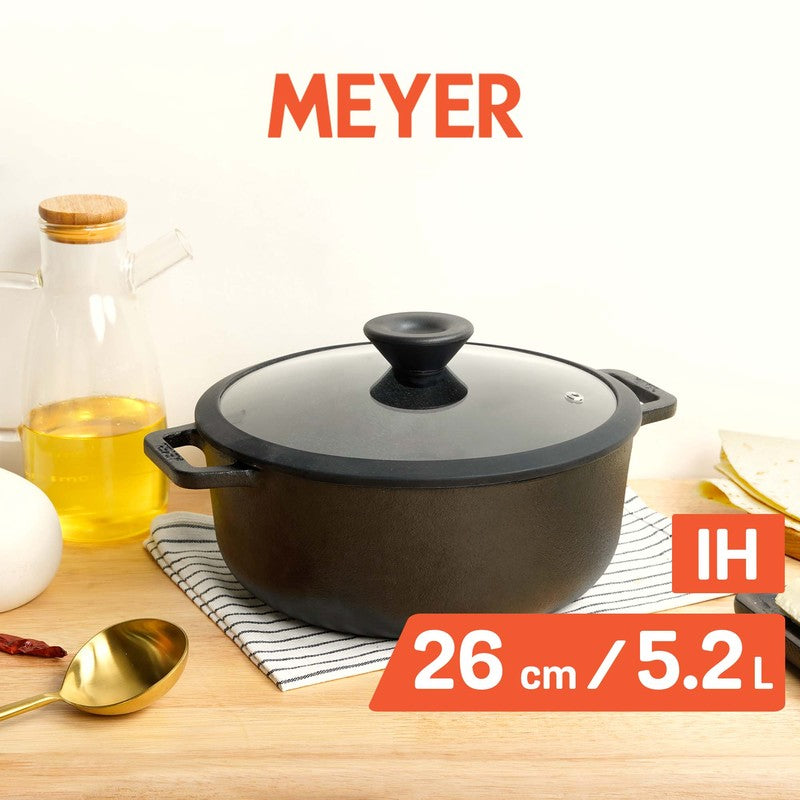 Meyer Cast Iron Cooking Pot with Lid - 5200 mL media 8