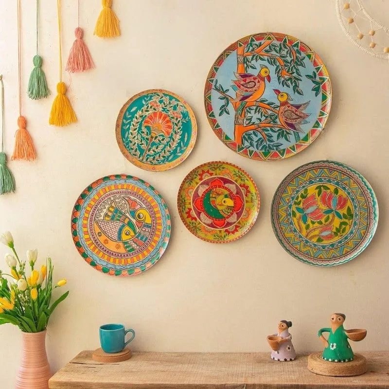 Madhubhani Garden Wall Plate - Set Of Five media 1
