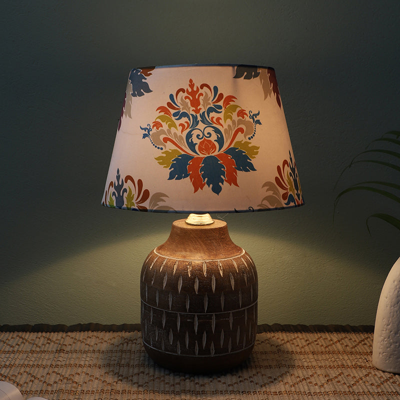 Nordlys Spire Printed Mango Wood Table Lamp - Multicolor