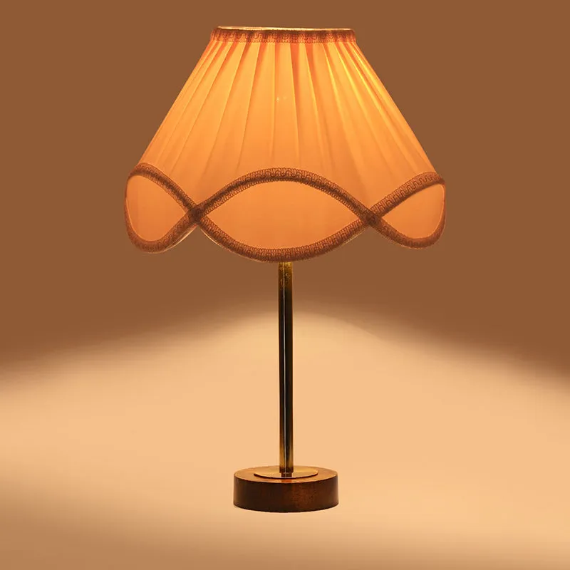 Valencia Rodin Wooden Table Lamp - OffWhite,Gold,Brown media 6