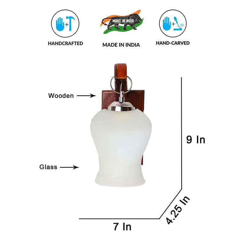 Estrella Glass & Wooden Wall Lamp media 6