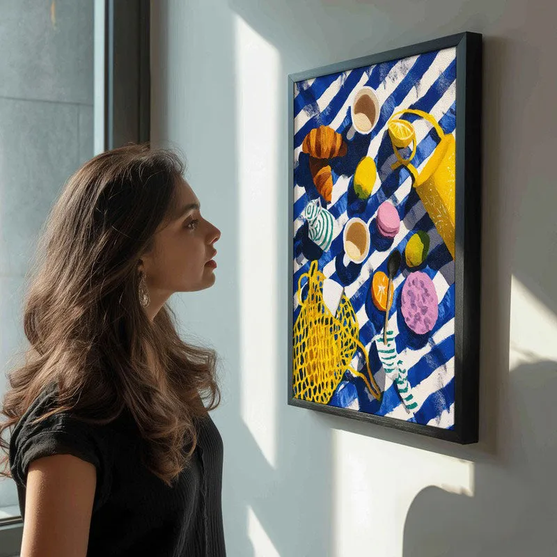 Morning Marina Canvas Wall Painting - Black Frame media 5