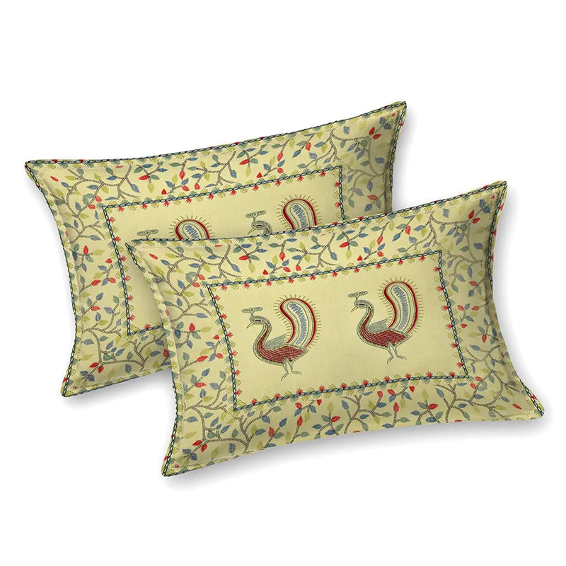 Aanchal Ethnic Cotton Bedsheet (Light Green) - 180 TC media 7