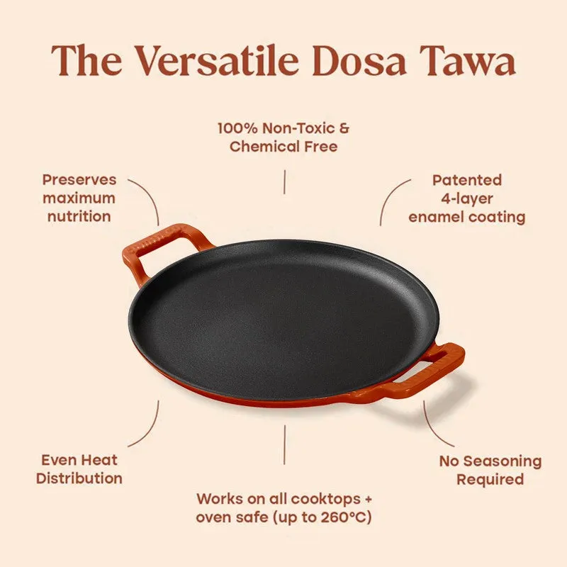 Cumin Co Enamel Cast Iron Dosa Tawa (Rust,Black) - 30 cm media 4