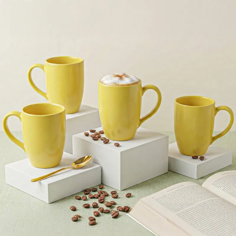 Kopi Ceramic Coffee Mug (Yellow/350 mL Each) - Set Of Four media 1