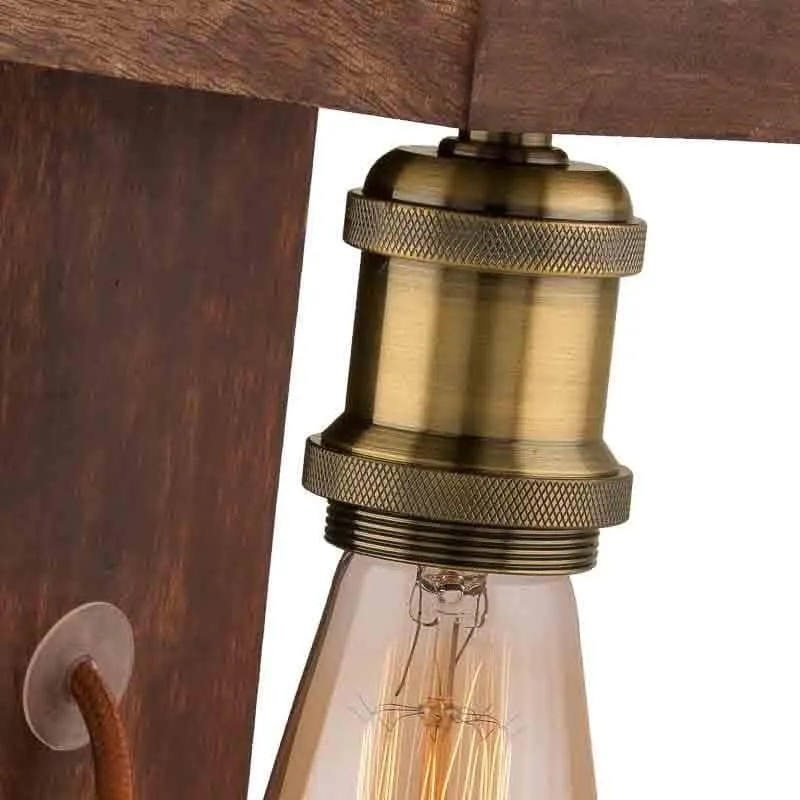 Einstein Wooden Table Lamp - Brown media 4