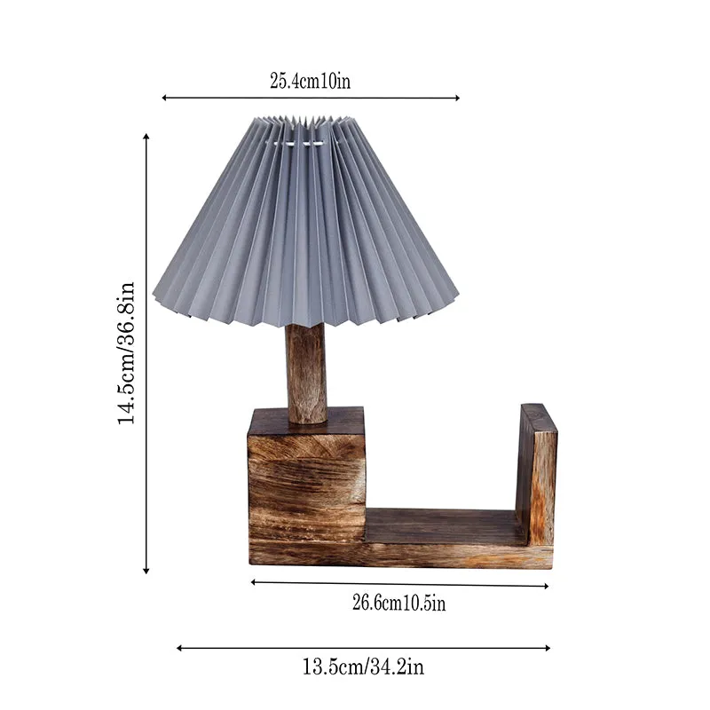 Sentry Pleated Fabric Table Lamp - Grey,Brown media 8