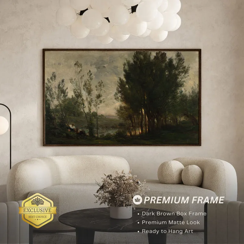 Moody Trees Wood Wall Art With Frame - Black media 3