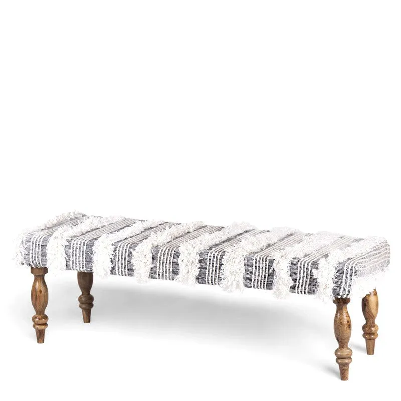 Aurex Sheesham Wooden Bench - Grey media 4
