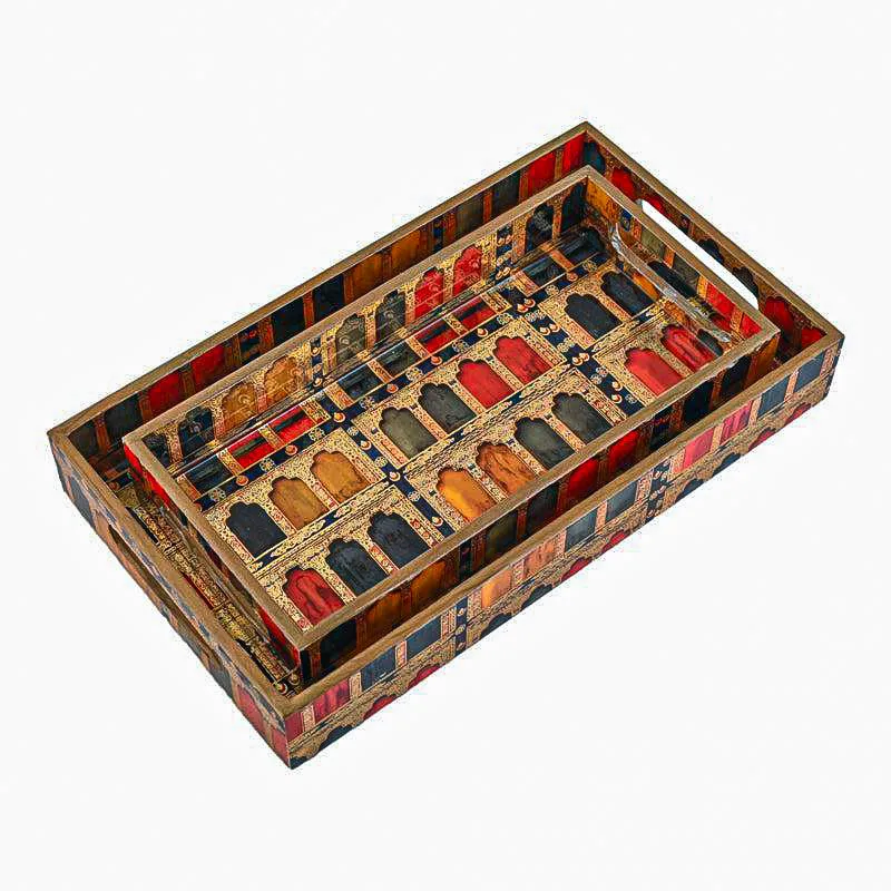 Rasdhara Wood Serving Tray (Medium & Small) - Set Of Two media 4