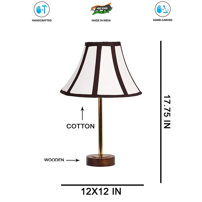 Stripra Rodin Wooden Table Lamp - White,Gold,Brown media 7