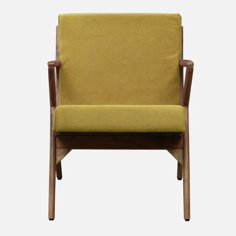 Metrona Acacia Wood Accent Chair - Yellow media 4