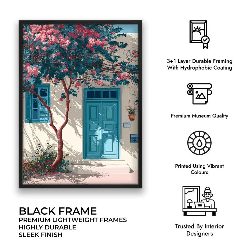 Sunlit Wall Canvas Wall Painting - Black Frame media 9