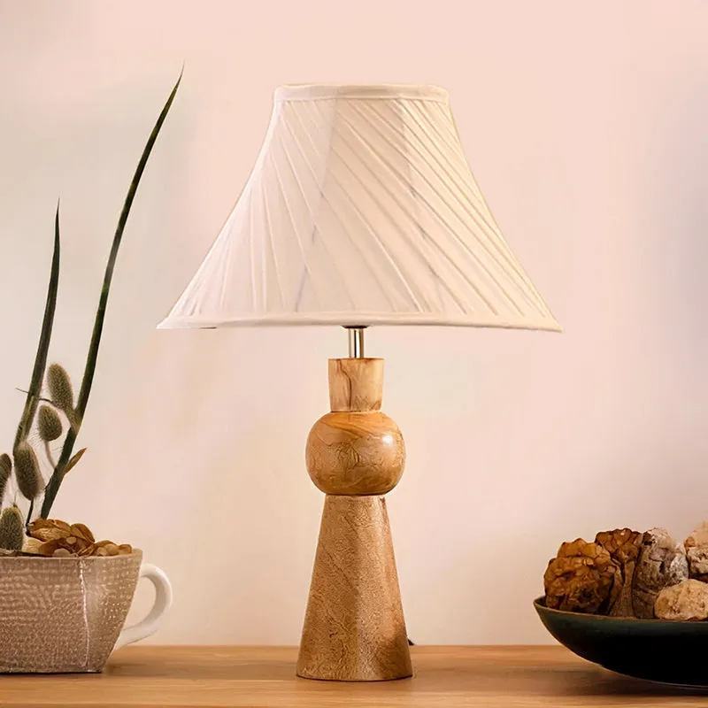 Angler Harbor Wooden Table Lamp - Ivory,Brown media 2