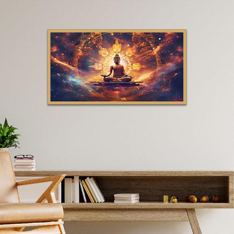 Buddha Serene Aura Canvas Wall Painting With Frame