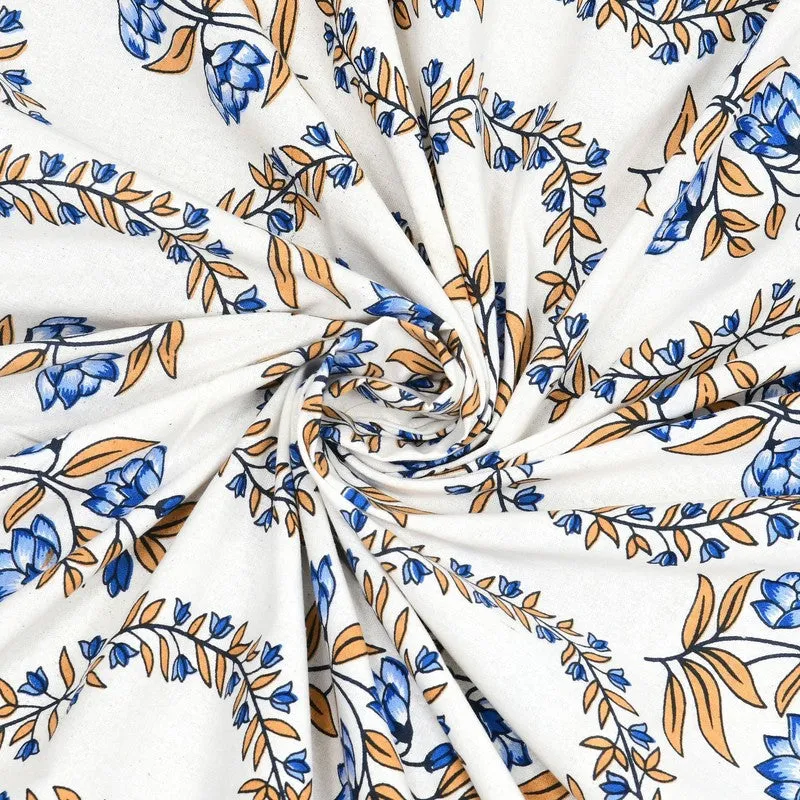 Griden Cotton Bedsheet (Blue,White) - 240 TC media 5