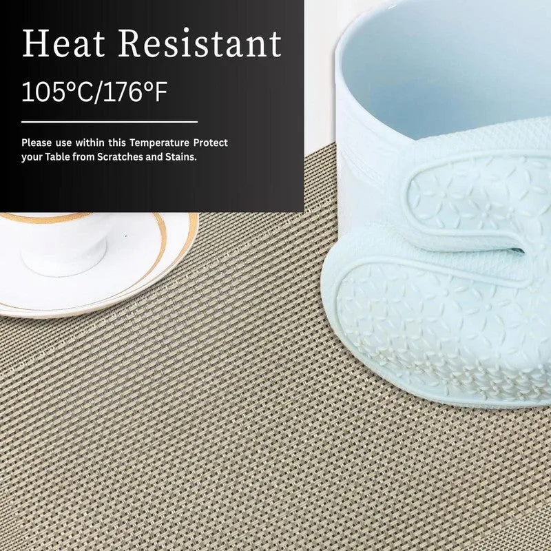 Onyxa Golden Rectangle PVC Table Mats - Set Of Two media 4