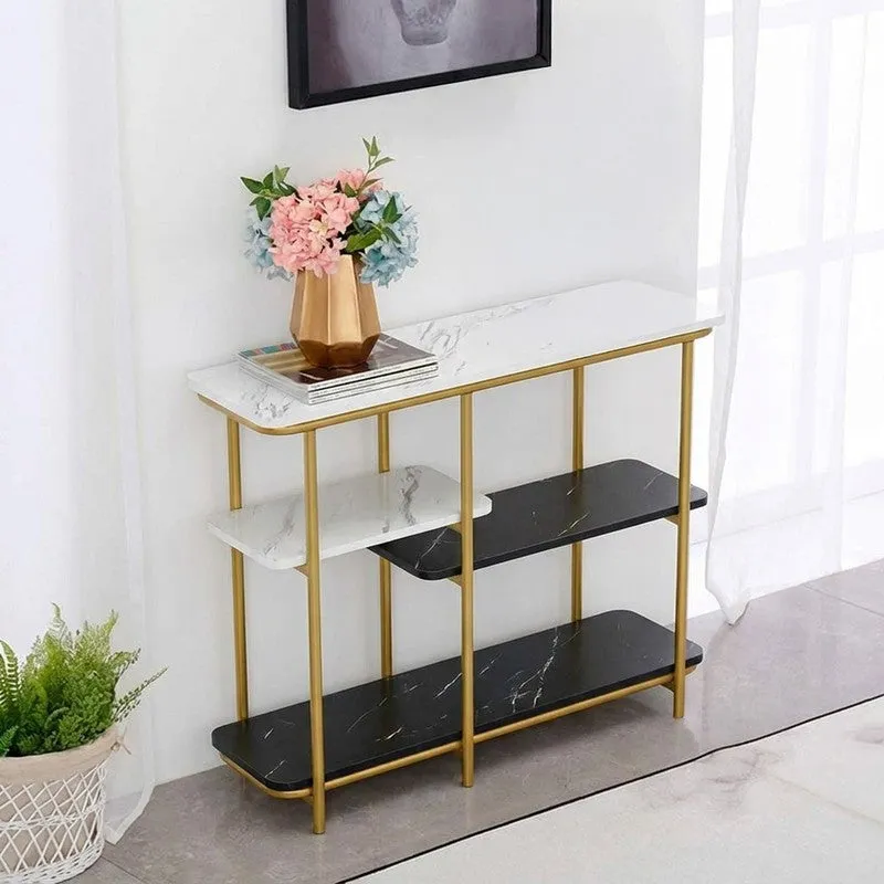 Surface Colored Metal Console Table with Marble Base - Medium media 1