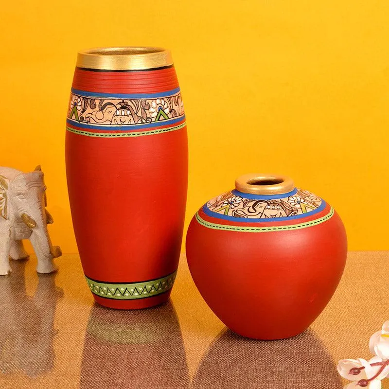 Bhavya Terracotta Vase - Set of Two media 1