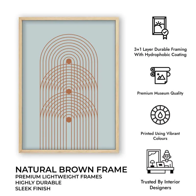 Azure Arches Canvas Wall Painting With Brown Frame media 9