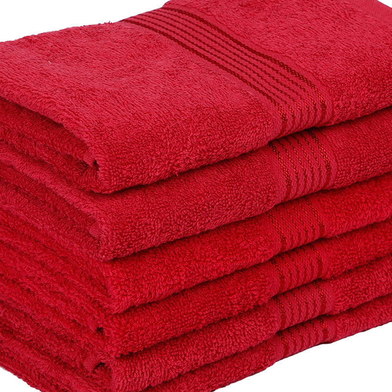 Eva Quick Dry Hand Towel (Red) - Set Of Six media 3