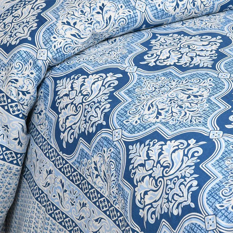 Buddhi Ethnic Cotton Bedsheet (Blue) - 180 TC media 3