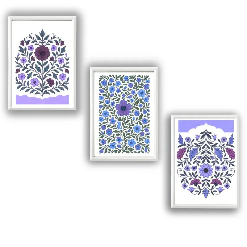 Royal Botanica Paper Wall Painting With Frame - White media 3