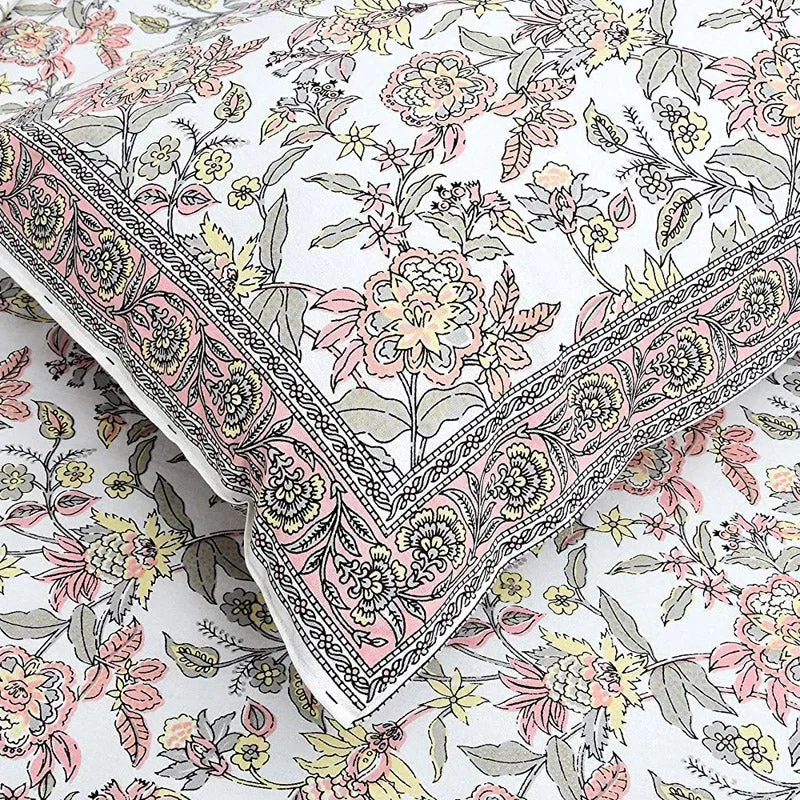 Yellow Jungle of Flowers Cotton Bedsheet - 144 TC media 6