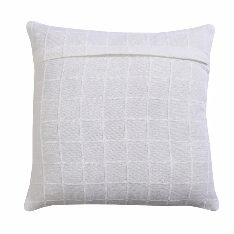 Sicily Light Solid Cotton Cushion Cover (White) - Set Of Two media 4