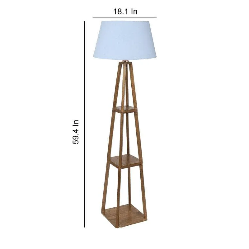 Blace Netima Wooden Floor Lamp With Shelf - Turquoise media 5