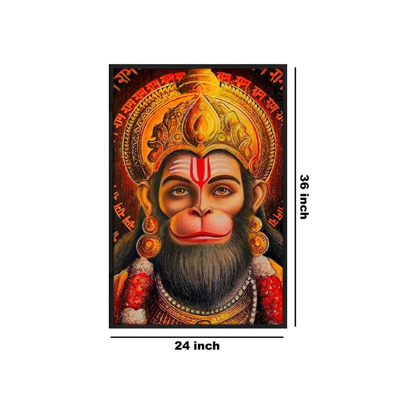 Hanuman's Gaze Wall Painting With Frame media 6