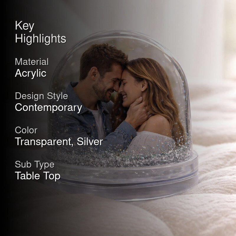 Romantic Glitter Dome Acrylic Photo Frame - Silver media 2