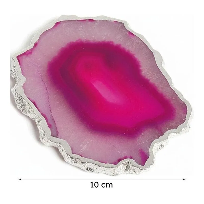 Suzzaine Handcrafted Brazilian Agate Coaster (Pink) - Set Of Four media 5