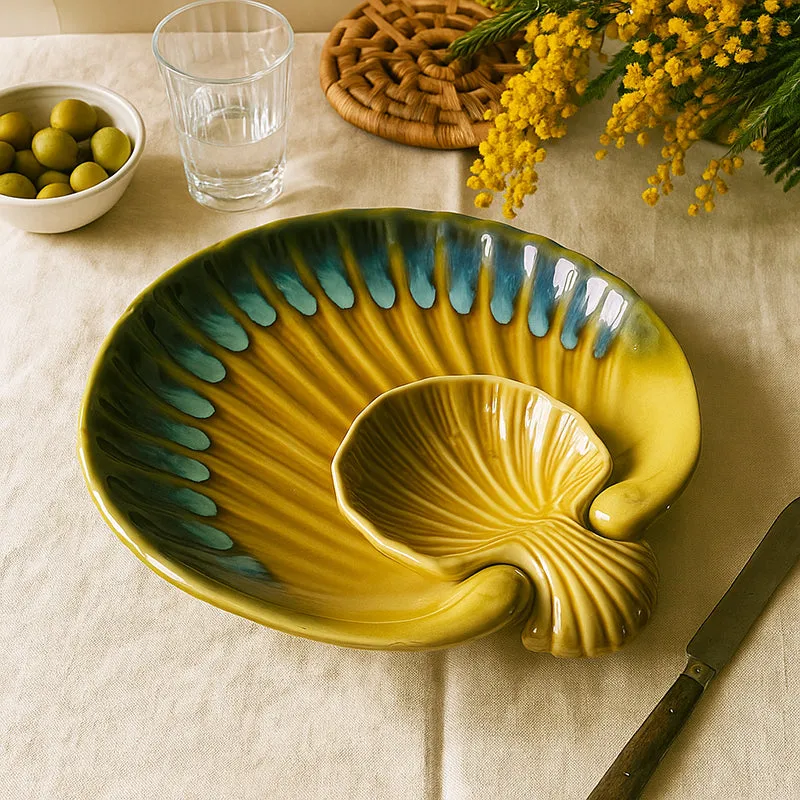 Ocean Glaze Ceramic Chip & Dip Platter media 1