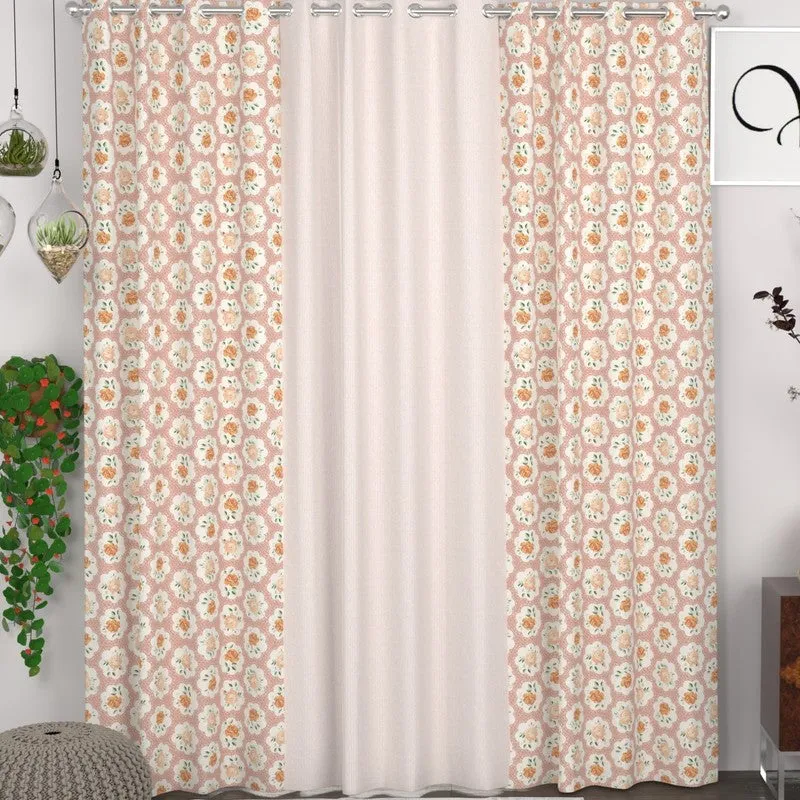Petal Enchant Drape Curtains (Pink) - Set of Three media 1