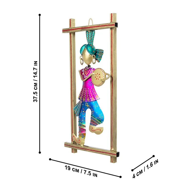 Folk Musician Iron Wall Accent - Blue,Pink media 7