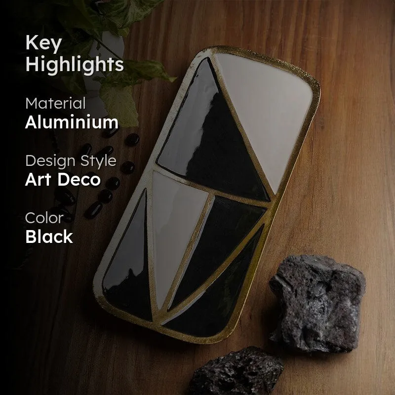 Izen Geometric Aluminum Platter - Black & Beige media 2