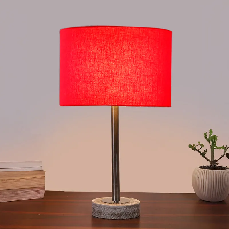 Cotin I Rodin Wooden Table Lamp - Red,Silver,White media 2
