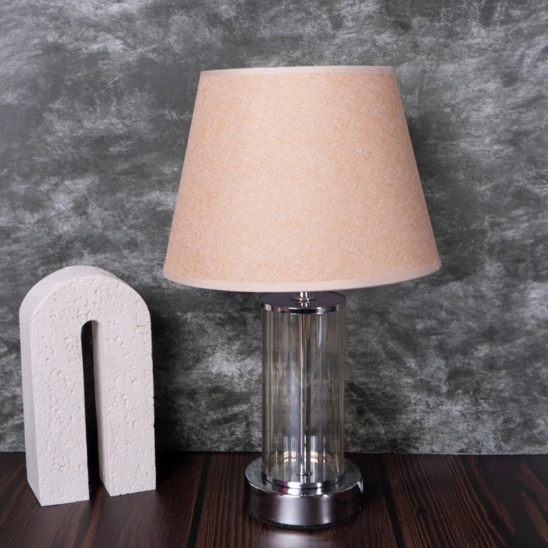 AarviDecor Landon Accent Cotton Table Lamp - Beige media 3