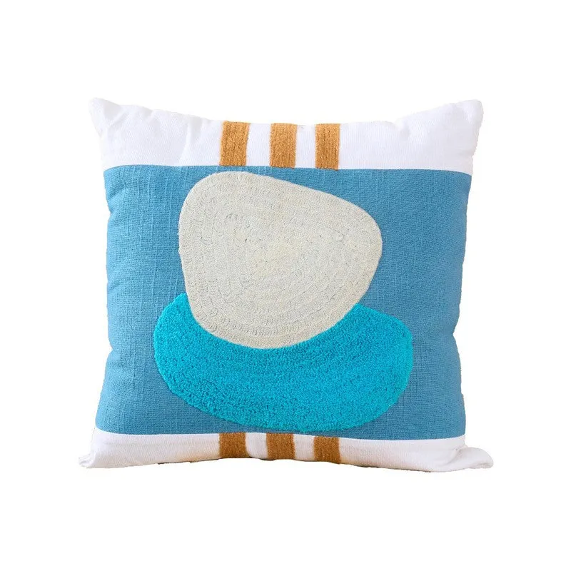 Rock Blue Elegance Tufted Cotton Cushion media 3