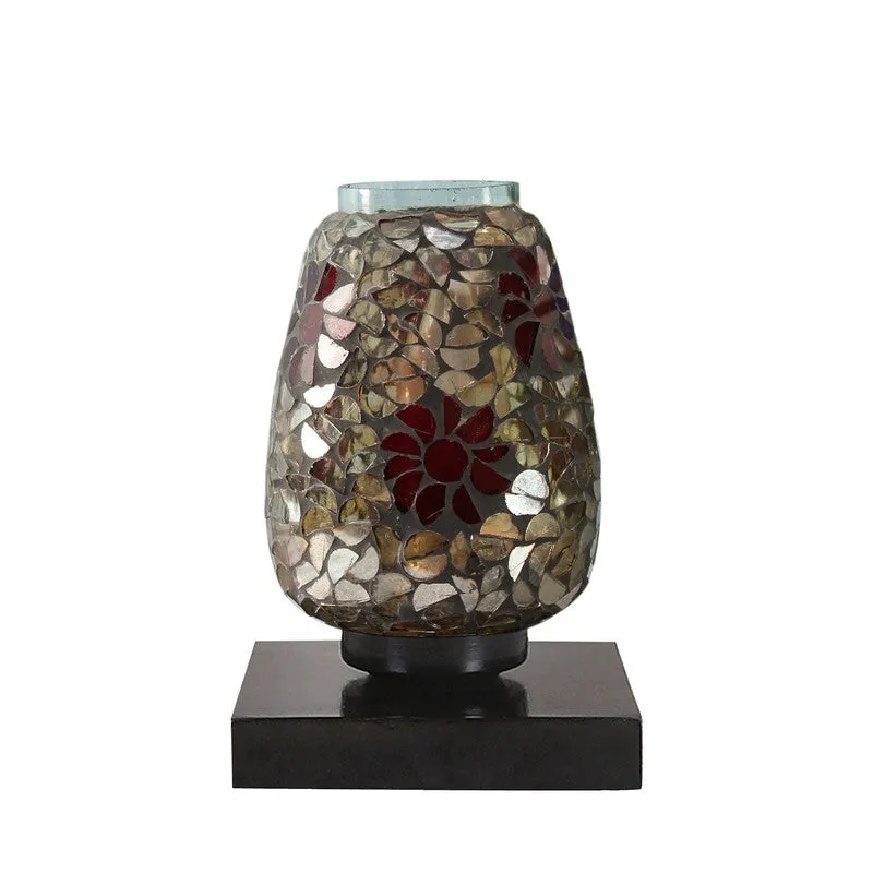Sparkleon Mosaic Glass Table Lamp With Wooden Base - Multicolor media 5