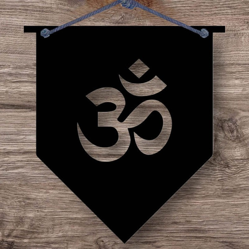 Om Typography Mild Steel Wall Accent
