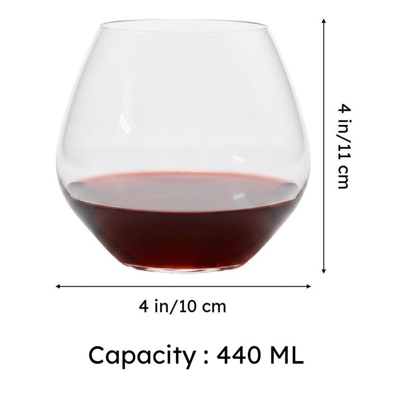 Faylin Bohemia Crystal Wine Glass(440 mL) - Set Of Four media 7