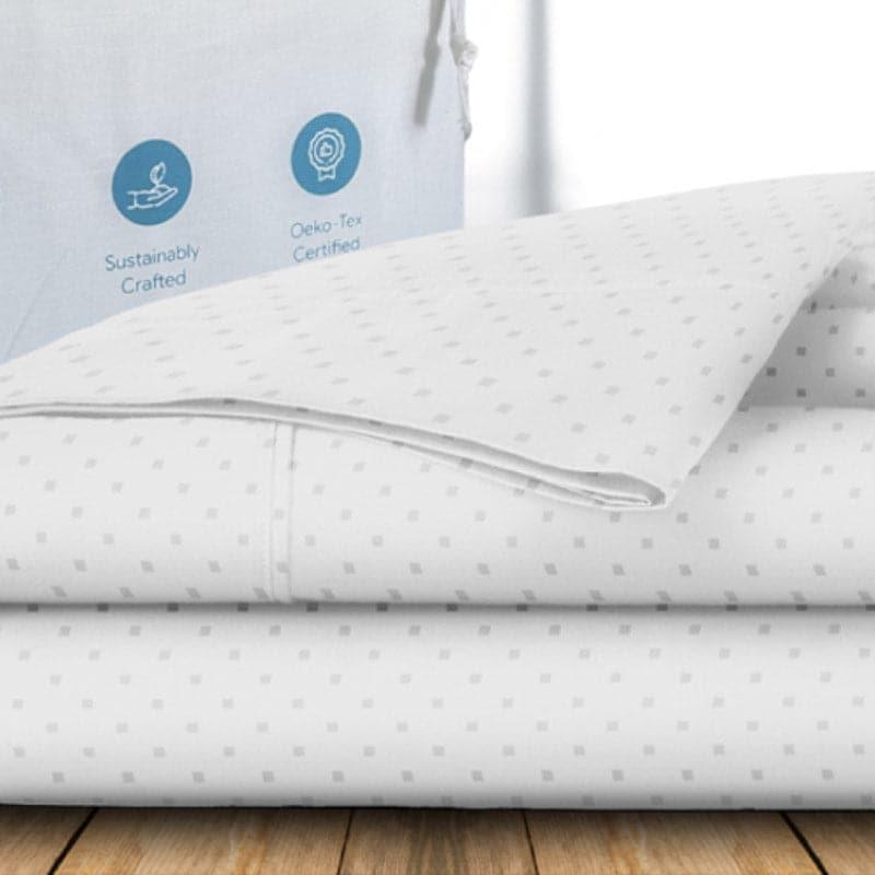 Numa Swiss Dot Cotton Bedsheet (White) - 500 TC media 4