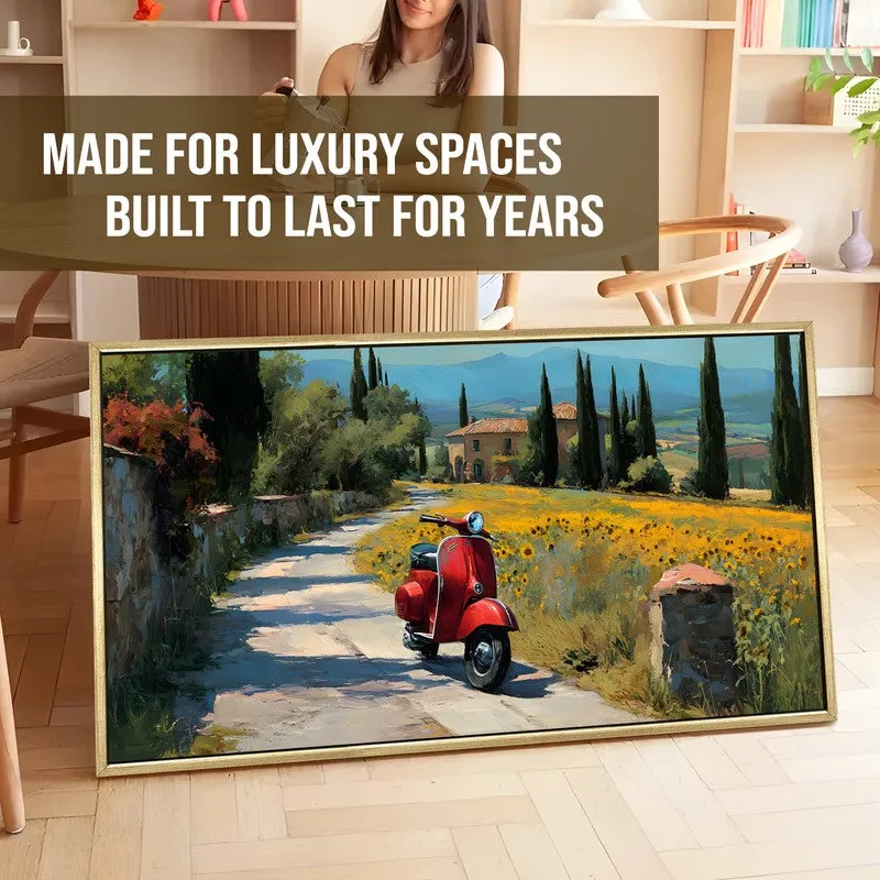 Golden Vespa Canvas Wall Painting With Frame media 5