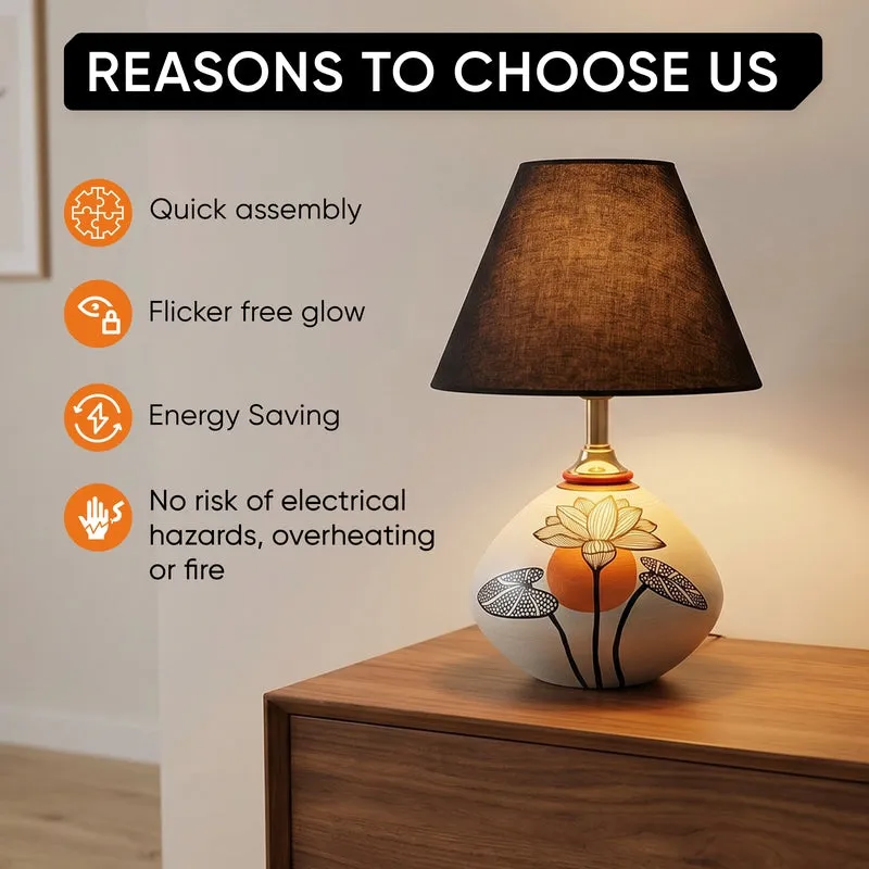 Silver Bloom Terracotta Table Lamp - Multicolor media 12
