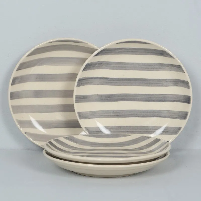 Cuisia Ceramic Quarter Plates(Grey,White) - Set Of Four media 4