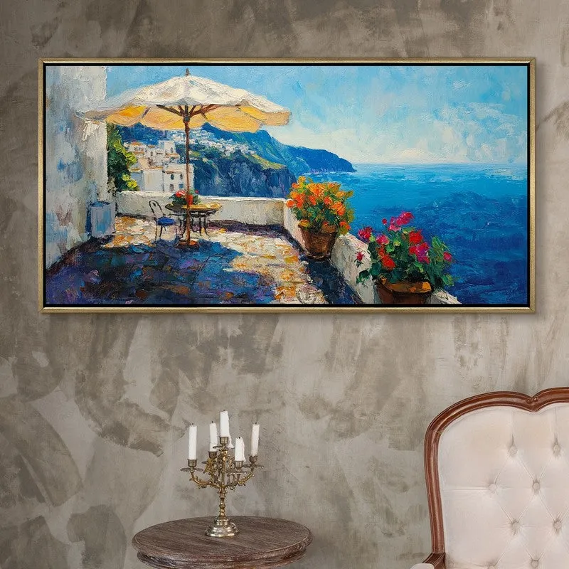 Seaward Ease Canvas Wall Painting With Frame media 1