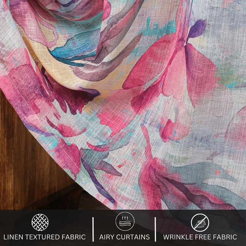 Elaria Linen Texture Sheer Curtain - Set Of Two media 6