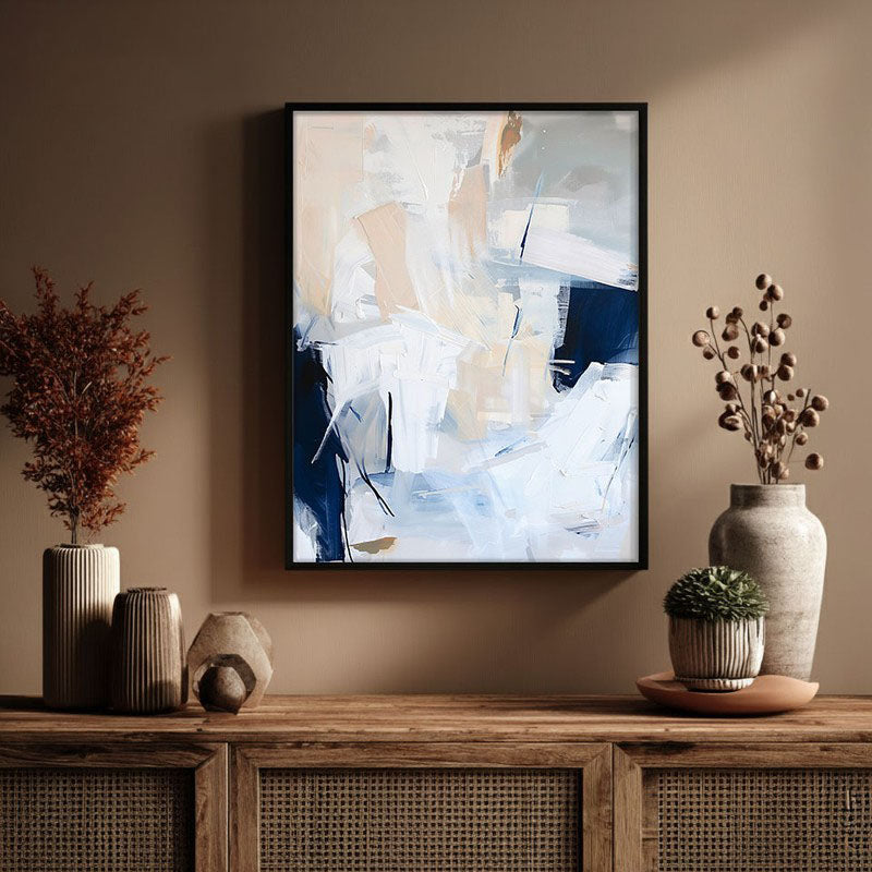 Ultramarine Flux Framed Canvas Wall Painting media 3